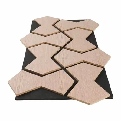 Panel Akustik Veneer Kayu Teknologi Ubin Dinding 3D